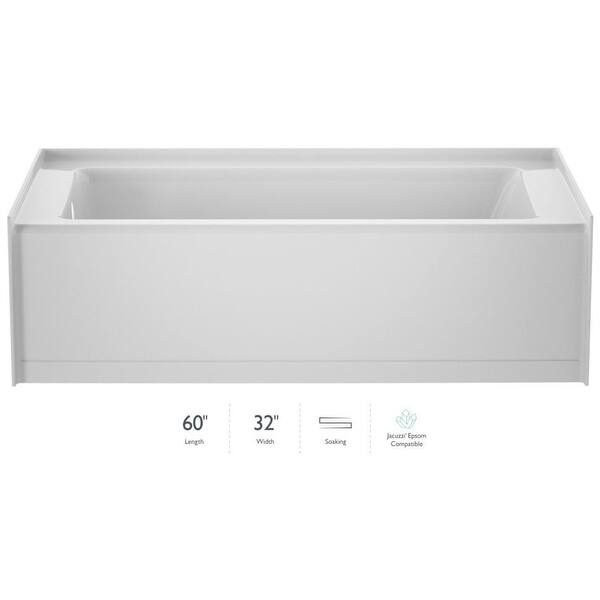 Jacuzzi Signature 60" Three Wall Alcove Acrylic Soaking Tub with Left